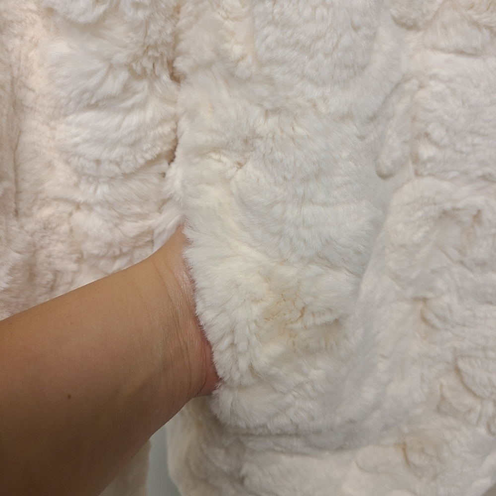 🤍Sage & Sadie Soft Cream Fluffy Faux Fur Fluffy Jacket Coat - Picture 8 of 16